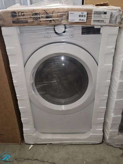 LG DLE3470W Front-Load Electric Dryer, 27 x 30 1/16 x 39 Inches - Roller Auctions