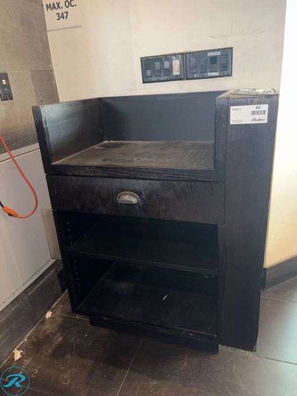 Wooden Host Stand with Drawer and Shelving - Roller Auctions
