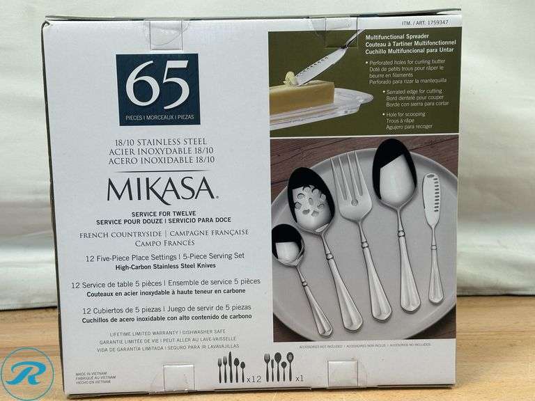 Mikasa 65 Piece 18/10 Stainless Steel Flatware Set- New - Roller Auctions