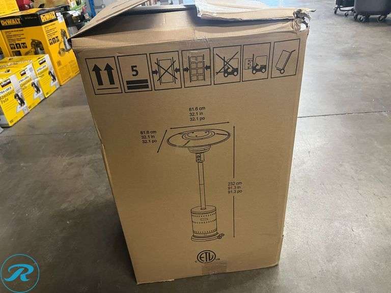 Fire Sense Matte Black Patio Heater - New - Roller Auctions