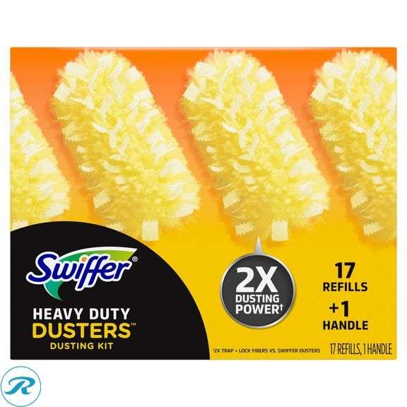 (4) Swiffer Duster Heavy Duty Dusting Kit, 1 Handle + 17 Refills - New - (1) Damaged Box & (1) Open Box - Roller Auctions