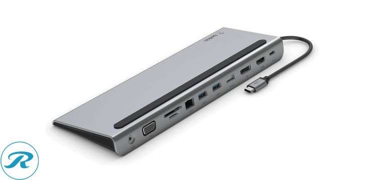 Belkin - 11-in-1 USB C Hub with 4K HDMI, DP, VGA, 100W PD Docking Station for MacBook Pro, Air, and more , Gray - Like New - Roller Auctions