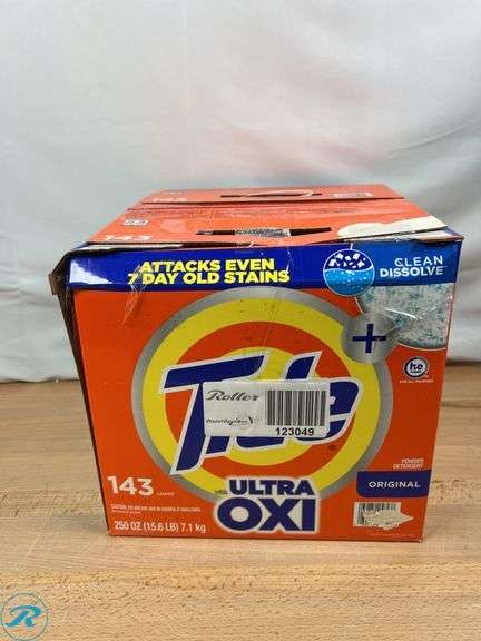 (2) Tide Plus Ultra Oxi Powder Laundry Detergent, Original, 143 Loads, 225 oz- New, (1) Open Box - Roller Auctions