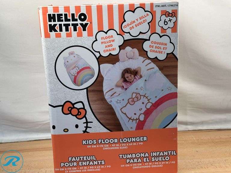 (2) Character Oversized Kids Floor Lounger, Hello Kitty- (1) New, (1) Like New, Both are missing Plush Insert - Roller Auctions