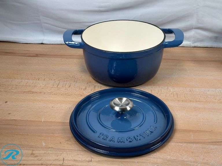 Tramontina 4-quart & (2) 6-quart Enameled Cast Iron Round Dutch Oven- Like New - Roller Auctions