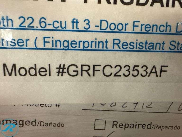 Frigidaire Gallery GRFC2353AF 22.6-Cu Ft Counter-Depth 3-Door French Door Refrigerator - Roller Auctions