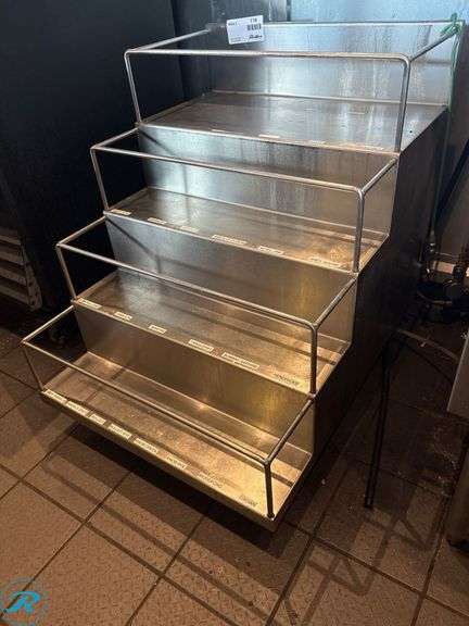 4-Tier Stainless Steel Liquor Bottle Rack, 24” x 32” x 20”H - Roller Auctions