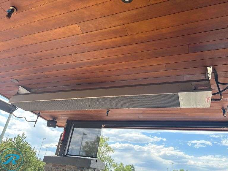 Calcana High-Output Patio Heaters; (4) 10’ and (4) 4’, Ceiling-Mounted Gas Units - Roller Auctions