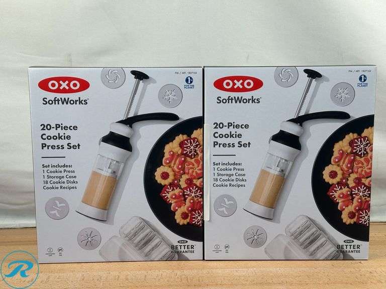 (2) OXO Softworks 20 Piece Cookie Press Set- New - Roller Auctions