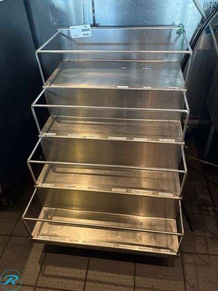 4-Tier Stainless Steel Liquor Bottle Rack, 24” x 32” x 20”H - Roller Auctions