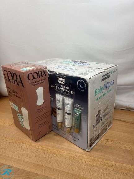Kirkland Signature Baby Wipes Fragrance Free, - New; Cora 100% Organic Cotton Topsheet Liners Regular - New; RoC Retinol Correxion Deep Wrinkle Night Cream - New