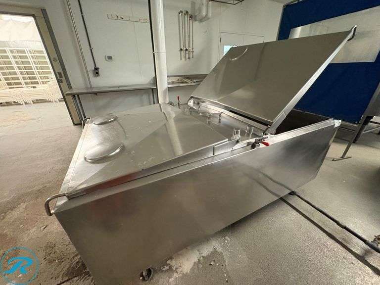 Stainless Steel  Jacketed Tank With Hinged Lid, 84” x 50” x 38”H - Roller Auctions