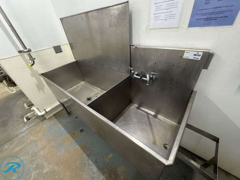 Stainless Steel Part Washing Sink With Faucet and Drain System, 74” x 28” x 50” - Roller Auctions