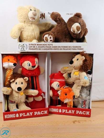 (3) Assorted Plush Dog Toy Packs - New/Open Box - Roller Auctions