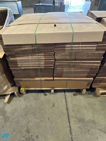 (2) Pallets of Single-Wall Cardboard Boxes, 9.5” x 12” x 13” - Roller Auctions