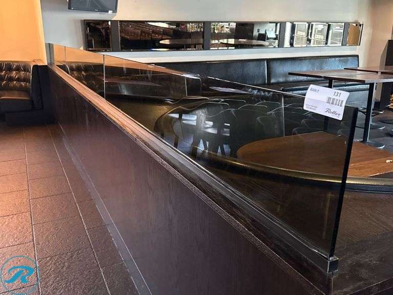 Wood Bar Counter With Glass Partition Panels - Roller Auctions