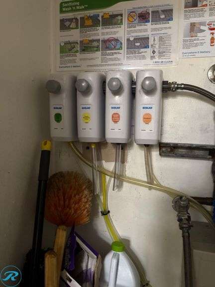 Janitorial Cleaning Station with Ecolab Dispenser System and Accessories - Roller Auctions