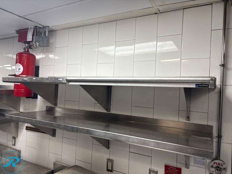 Stainless Steel Wall-Mounted Shelves, (2) 96” x 18” and (2) 60” x 18” - Roller Auctions