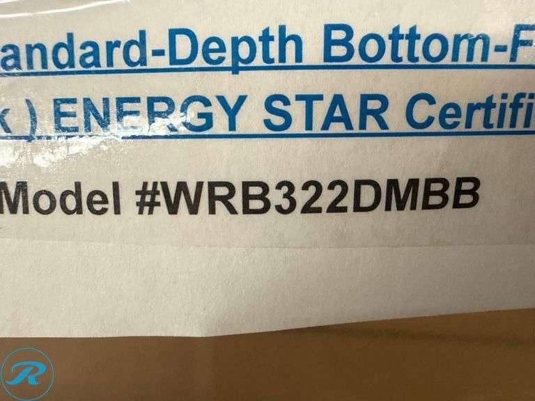 Whirlpool WRB322DMBM 22.07-cu ft Standard-Depth Bottom-Freezer Refrigerator, Black, ENERGY STAR Certified - Roller Auctions