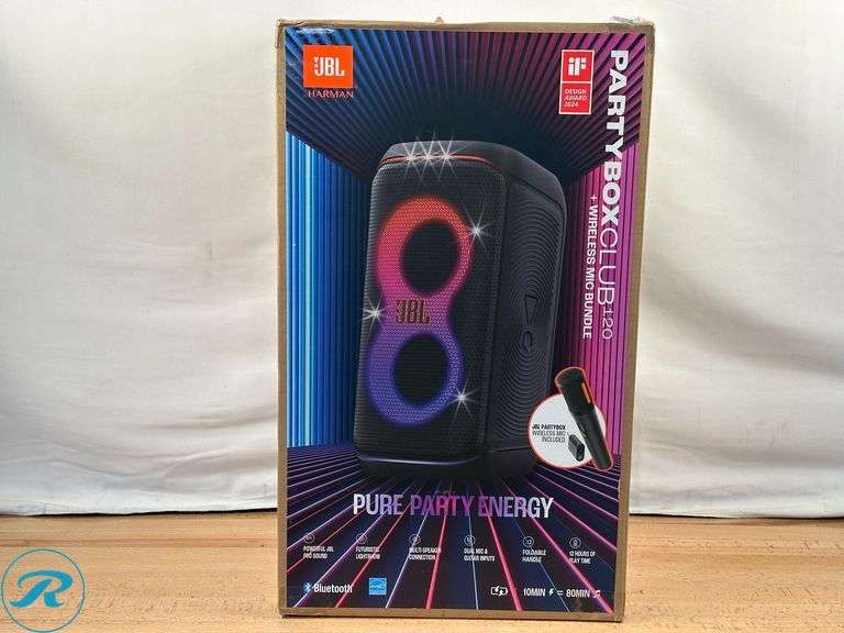 JBL PartyBox Club 120, Portable party speaker + Wireless Bundle - Roller Auctions