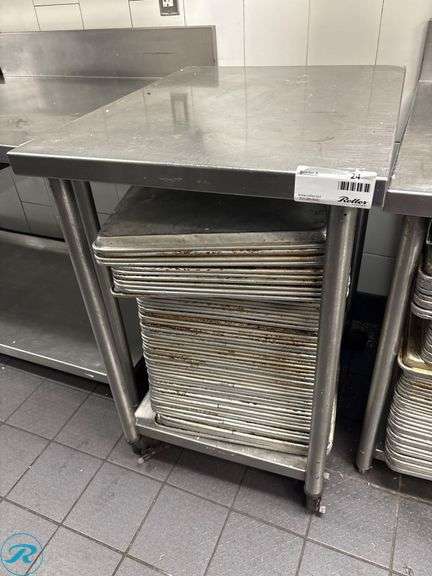 Stainless Steel Worktable with Casters, 30” x 24” x 37”H