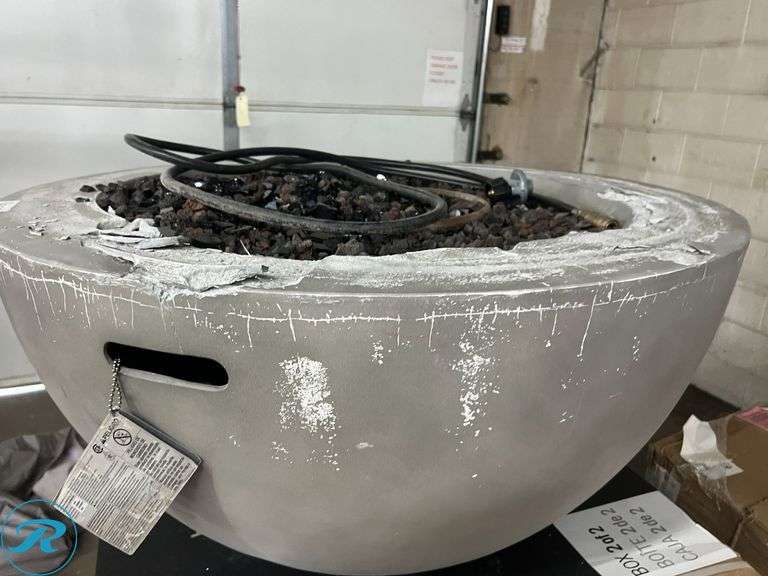Bond Faux Concrete Gas Fire Bowl Pit - Used/Damaged - Roller Auctions