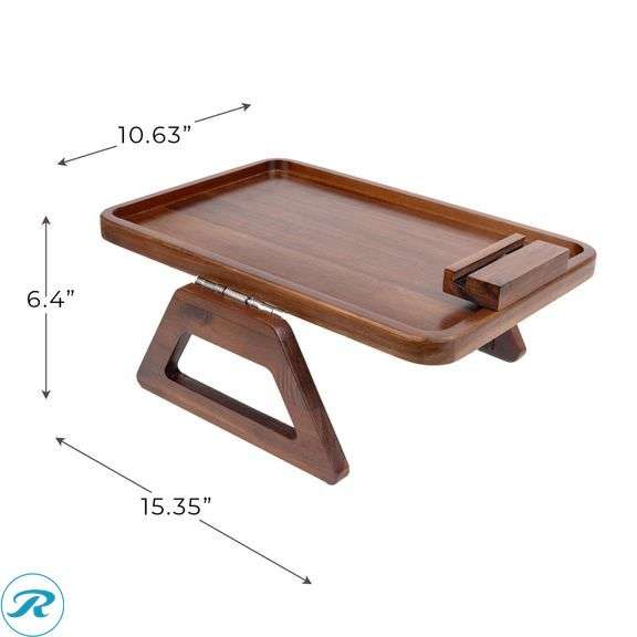 (3) Smart Design Acacia Armrest Tray - Like New - Roller Auctions