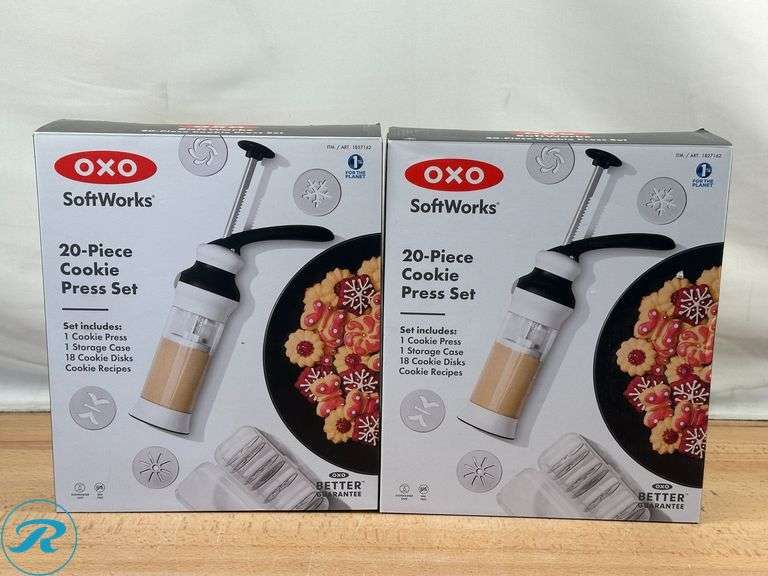 (2) OXO Softworks 20 Piece Cookie Press Set - Used - Roller Auctions