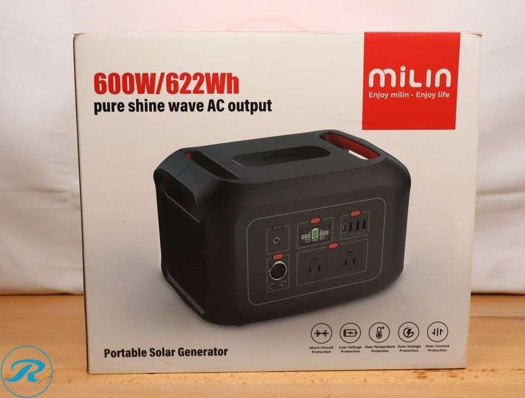 Milin Portable Power Station 622Wh, 600W Solar Power Generator - New - Roller Auctions