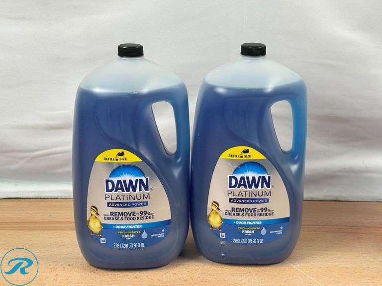 (4) Kirkland Signature Ultra Shine Liquid Dish Soap, Fresh, 90 fl oz- (2) New, (2) New/ Damage Container, Leaking - Roller Auctions