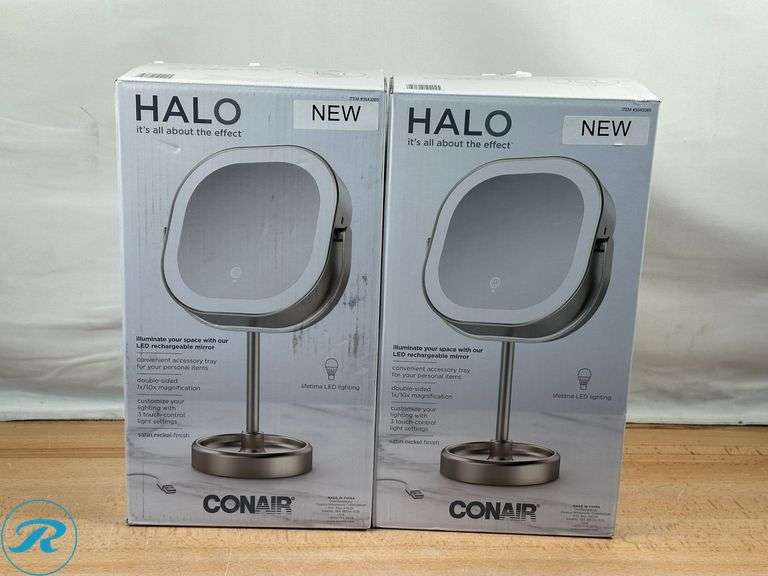 (2) Conair LED Double-Sided 1x/10x Vanity Mirror - New