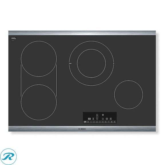 (1) New- Bosch 800 Series 30-in 5 burners Smooth Surface (Radiant) Black Electric Cooktop with Bridge Element (total of 1 cooktop) (Box has damage but product is perfect See Photos)