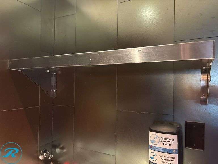 (3) Stainless Steel Shelves, 74” x 16”, 36” x 12”, and 54” x 16” with Pan Cutout - Roller Auctions