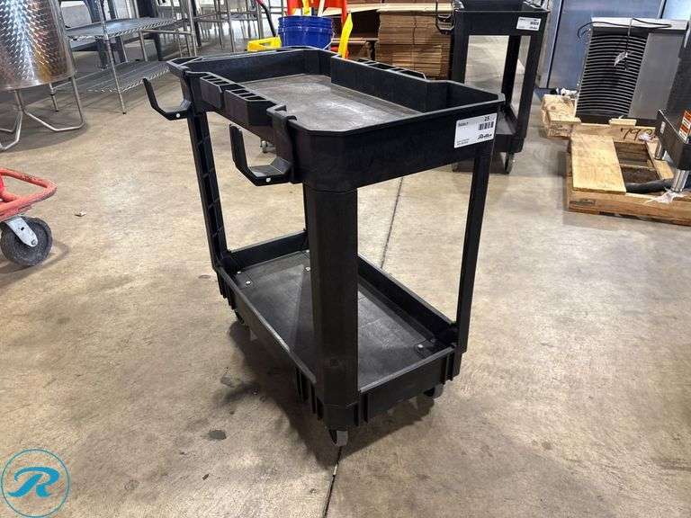 Kobalt Utility Cart with Two Shelves, Black, 34” x 17” x 32”H - Roller Auctions