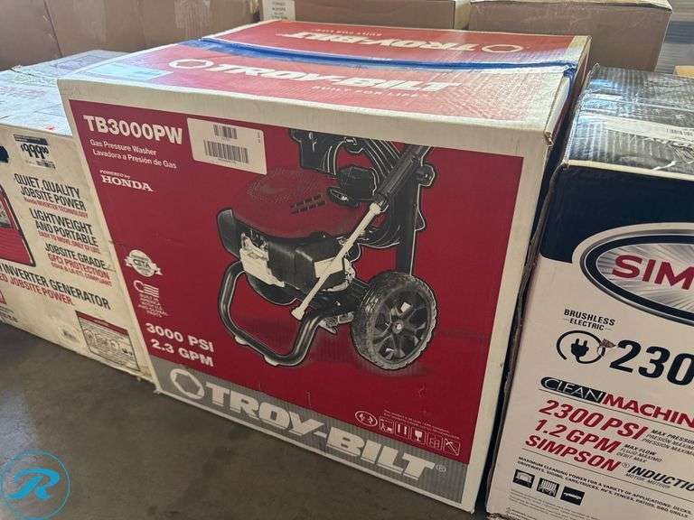 New Troy-Bilt TB3000PW Gas Pressure Washer, 3000 PSI, 2.3 GPM, Honda Engine