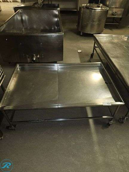 Stainless Steel Rolling Cart Table, 63″×41″ - Roller Auctions