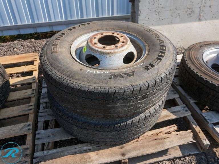 (2) 2006 General Grabber AW Tires with Rims, 235/85R16 - Roller Auctions