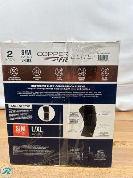 Copper Fit Elite Air Back Support- Like New; (2) Copper Fit Elite Air Knee Sleeve 2-pack- Like New - Roller Auctions