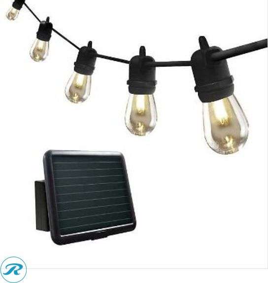 Feit Electric 48' LED Filament String Light Set- Like New; SunForce 36' 18 LED Solar String Lights, 18 Bulbs Warm Light White Lighting- Like New - Roller Auctions
