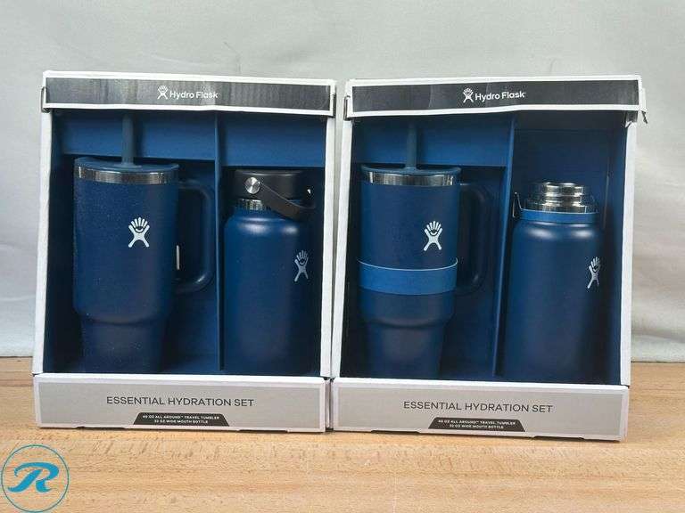 (2) Hydro Flask essential hydration set- New/ Missing Lid - Roller Auctions