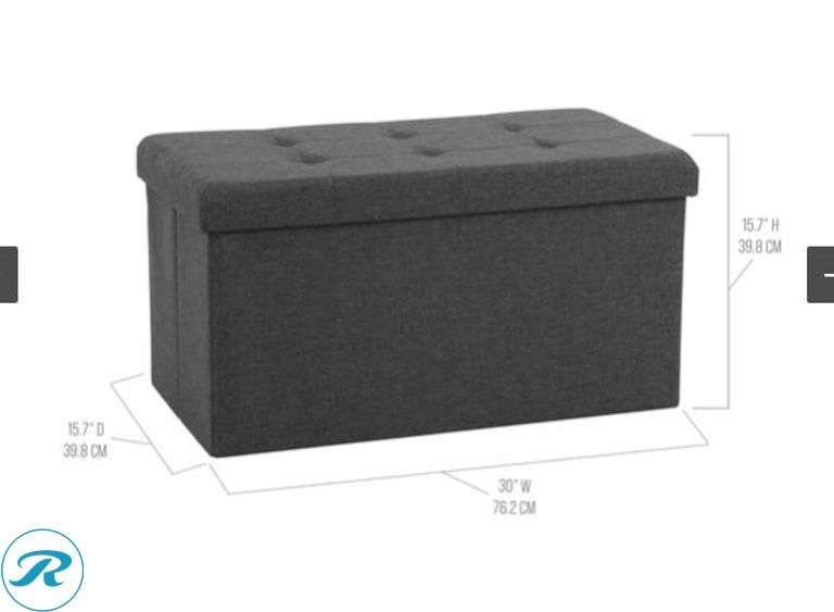 Seville Classics Storage Bench Ottoman- Like New - Roller Auctions