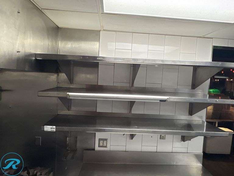 (3) Stainless Steel Wall-Mounted Shelves, 72” x 16” - Roller Auctions