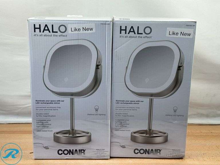 (2) Conair LED Double-Sided 1x/10x Vanity Mirror - Like New