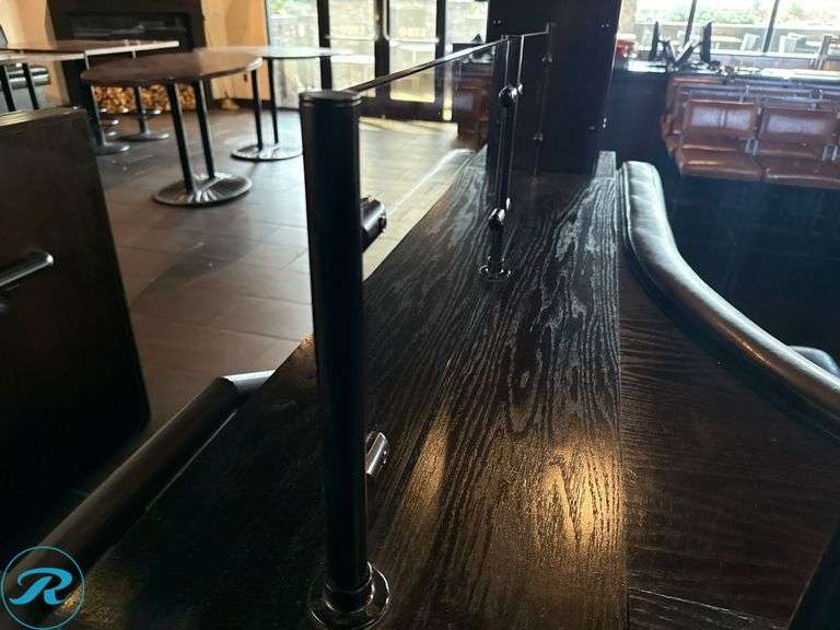 Wood Bar Counter With Glass Partition Panels - Roller Auctions