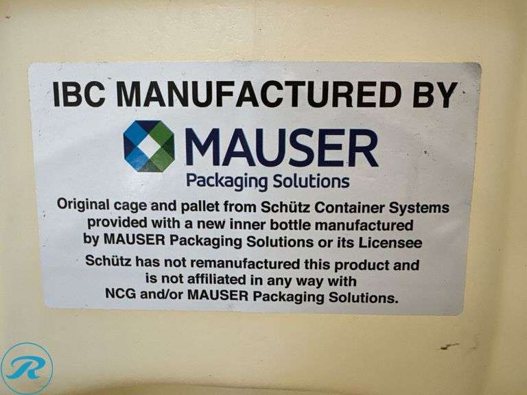 Mauser IBC Tote with Metal Cage and Drain Valve - Roller Auctions