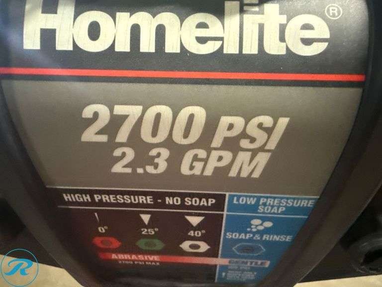 Homelite 2700 PSI 2.3 GPM Pressure Washer with Honda GCV160 Gas Engine ...
