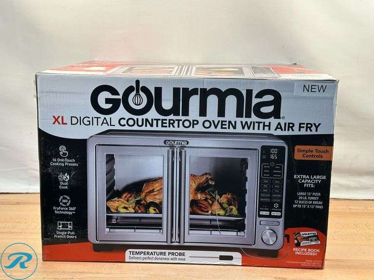 Gourmia XL Digital Air Fryer Toaster Oven with Single-Pull French Doors- New - Roller Auctions