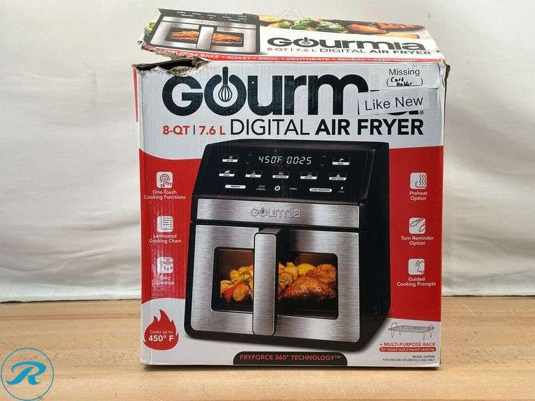 Gourmia 8-Quart Digital Air Fryer with Window & Light - Like New - Roller Auctions