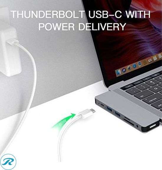 HyperDrive USB-C Hub Adapter, Solo 7-in-1 Type C Dongle for MacBook Pro, PC w USB-C Port: USBC 60W Power Delivery, USBC 5Gbps Data, 4K HDMI, microSD/SD Card Reader, 2xUSB 3.0, Audio Jack , Grey - Like New - Roller Auctions