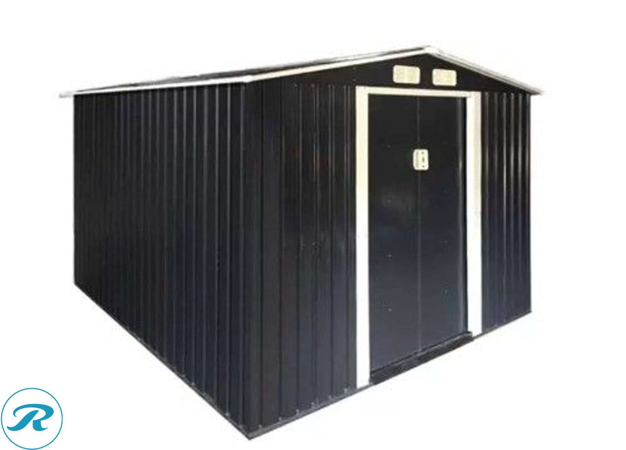 New Land Honor LHR-MS0810 Galvanized Apex Roof Metal Shed, 8' x 10